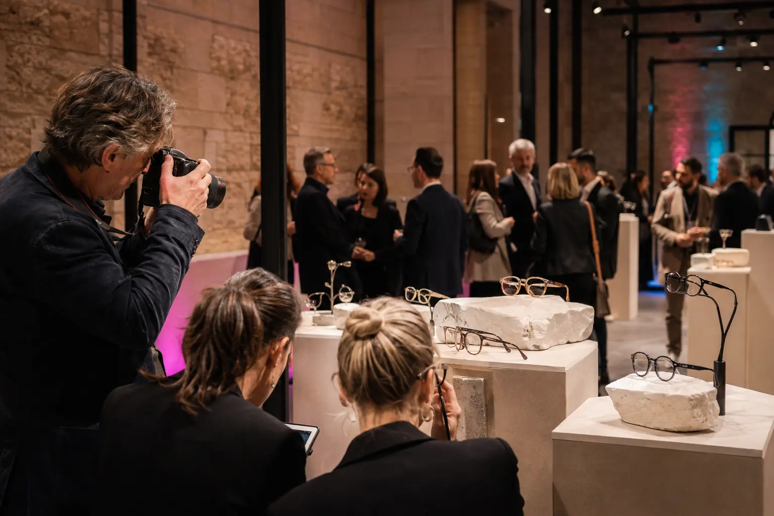 Optical industry media documenting a curated eyewear presentation
